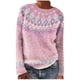 thumbnail image 2 of Suéter de cuello redondo para mujer, informal, estampado, manga larga, cuello redondo, abrigos, suéteres, suéter para mujer, 2 of 3