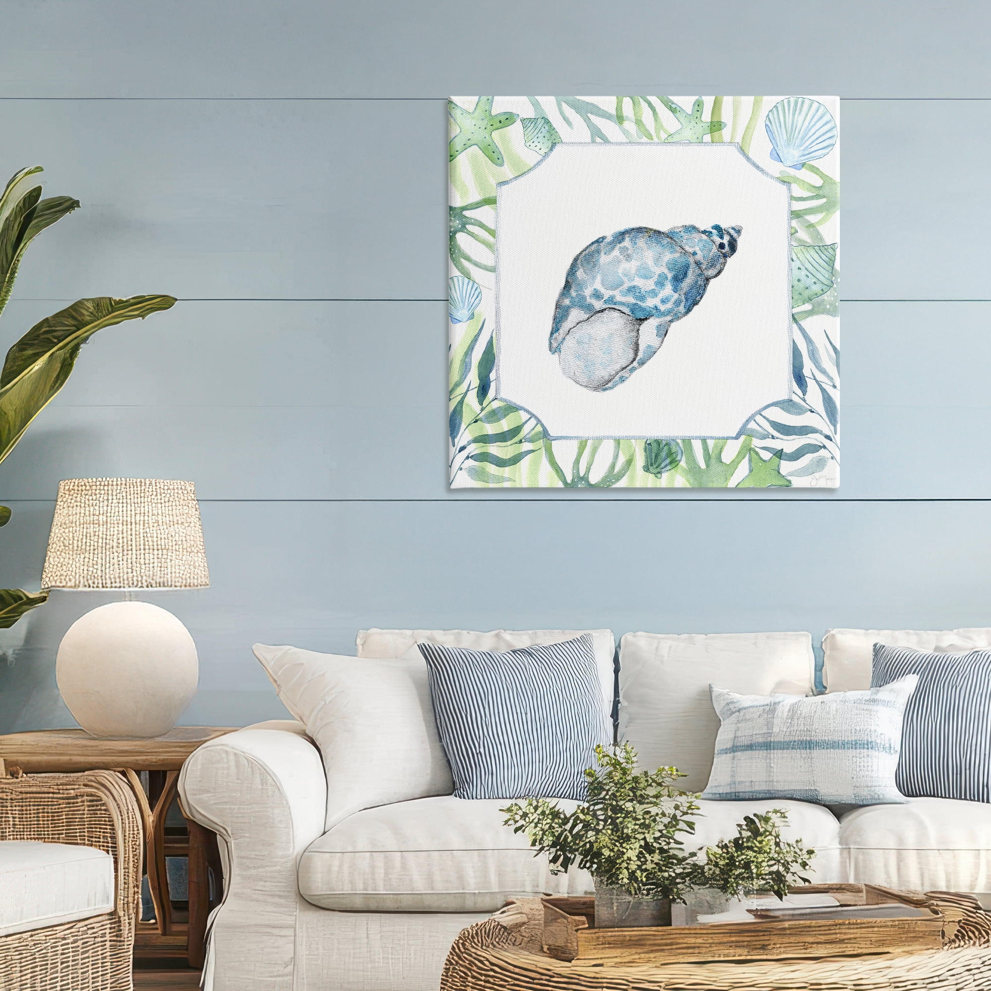 Stupell Industries Spotted Cowrie with Seaweed Canvas Wall Art, design by Janet Tava