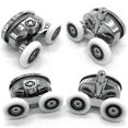 thumbnail image 1 of Set Of 4 Shower Door Rollers - Two Wheels - Oval - Butterfly Shaped (23mm), 1 of 5