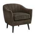 thumbnail image 2 of Weston Home Rhyl Mid-Century Modern Channel-Tufted Accent Chair, Dark Chocolate, 2 of 8