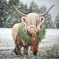 thumbnail image 3 of Vache de Noël Highland - Toile 24"x24 Pouces - Impression sur Demande, 3 of 5