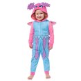 thumbnail image 2 of Sesame Street Toddler Kids' Union Suit Embroidered Hooded Footless Character Pajama Lounge Sleepwear - Elmo Abby Cadabby, 2 of 7