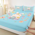 thumbnail image 4 of Erosebridal Kids Easter Rabbit Eggs Queen Sheet Sets 4 Pieces,Boys Girls Spring Cartoon Flowers Bed Set,Lightweight Room Decor, 4 of 5