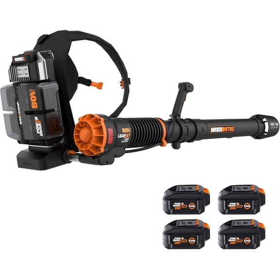 Worx Nitro WG572 80V Brushless Cordless Battery Backpack Leaf Blower