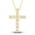 thumbnail image 3 of 2.00 Ct Beautiful Multi-Natural Round Diamond Charm Cross Pendant Necklace for Women in 14K Yellow Gold With 18 inches chain, 3 of 4