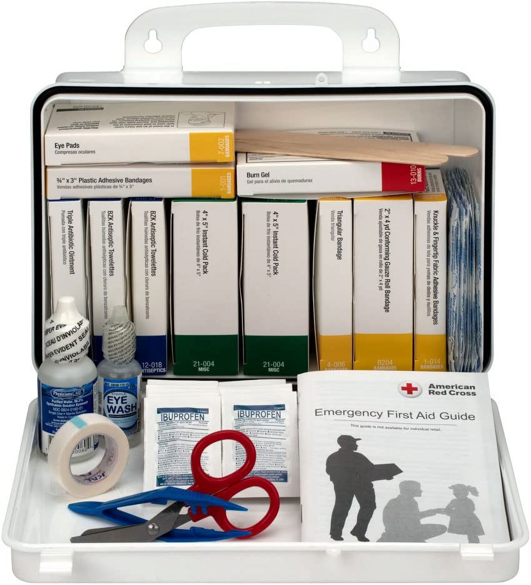 First Aid Kit and Housing, Plastic 86 Components, 25 People Served 253-U/FAO