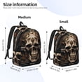 thumbnail image 2 of Lafuoo Metal Style Horned Skull Pattern Canvas Backpack, Zipper Laptop Backpack Travel Bag Sports Bag Unisex-Medium, 2 of 5