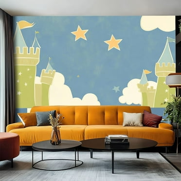 Peel and Stick Canvas Wallpaper Kids Navy Art Wall Mural Decor Self Adhesive and Removable 100"x 144"
