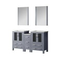 thumbnail image 2 of Volez 60 in W Dark Grey Double Vanity with Side Cabinet, Ceramic Top, and 22 in Mirrors, 2 of 6