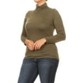 thumbnail image 3 of Women's Plus Size Casual Fitted Long Sleeve Solid Turtleneck Sweater Top, 3 of 5