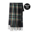 thumbnail image 2 of Calvin & Olivia Ultra-Soft Comfort Feel Unisex Winter Solid Plain Scarves Wool Feel Classic Super Soft Luxurious Scarf Black Green Tartan, 2 of 6