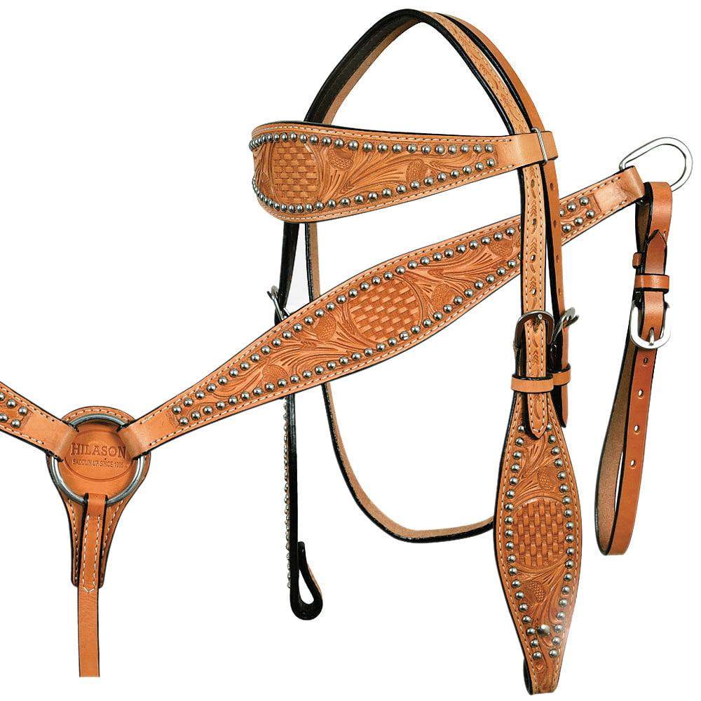 C--SET Western Horse Headstall Breast Collar Set Tack American Leather  Hilason 