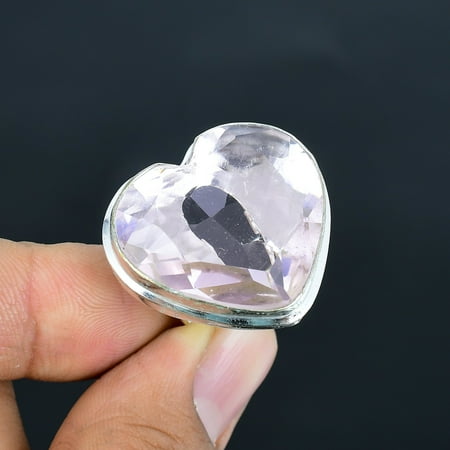 Pink Kunzite Heart Gemstone Handmade 925 Sterling Silver Adjustable Ring VJ 1105