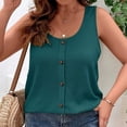 thumbnail image 4 of StSilkitty Womens Sleeveless Tank Tops Solid Color Crewneck Button down Shirts Summer Lightweight Soft Blouses, 4 of 8
