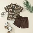 thumbnail image 2 of UAYOTSE Toddler Baby Boy's Summer Must Have, a Breathable Short Sleeve T Shirt and Lightweight Shorts 2 Piece Set toddler boy clothes(2-3 Years,Coffee), 2 of 8
