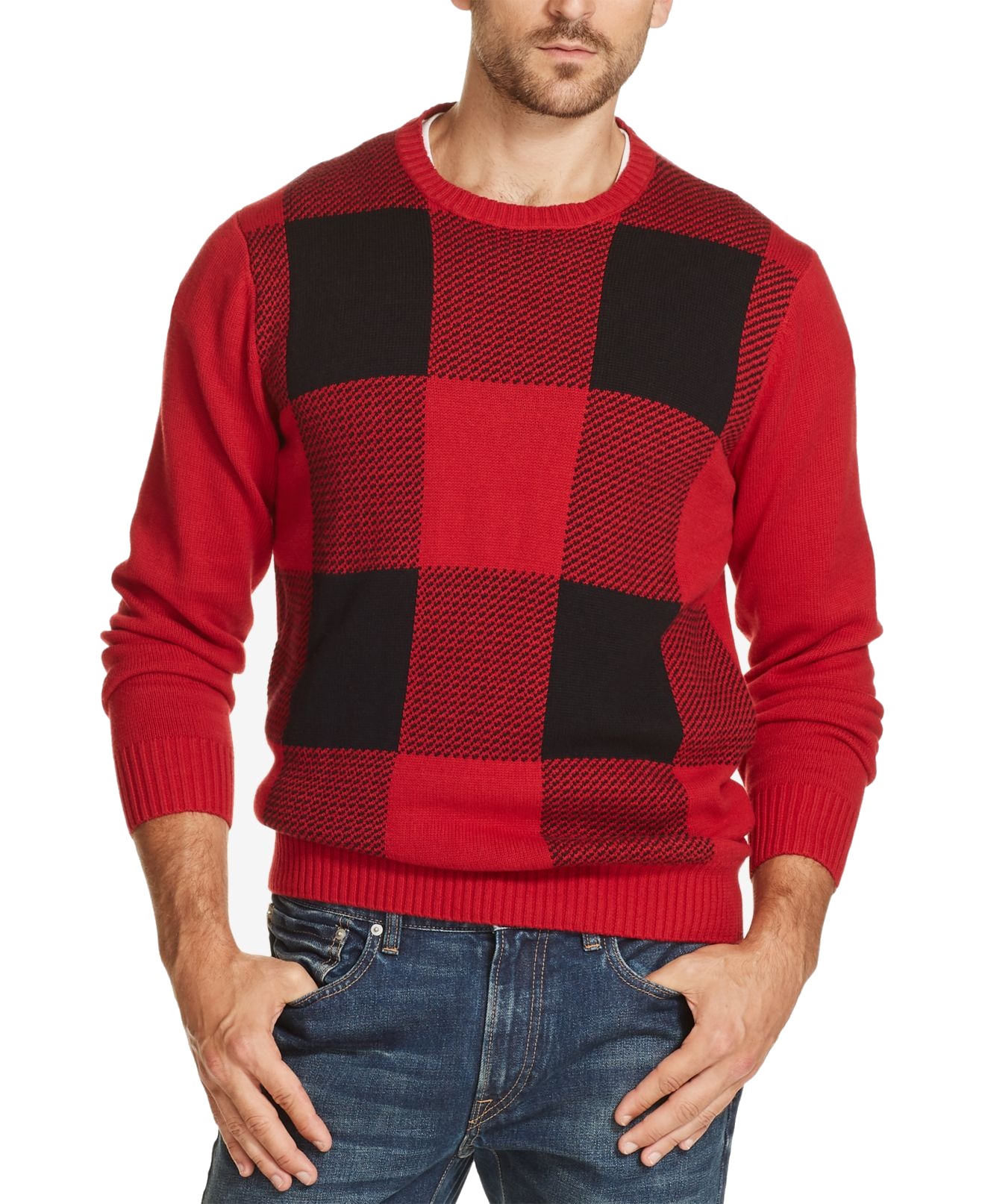 buffalo plaid sweater mens