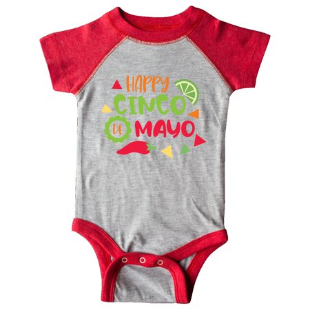 

Inktastic Happy Cinco De Mayo with Lime and Red Pepper Gift Baby Boy or Baby Girl Bodysuit