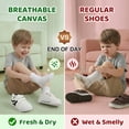 thumbnail image 4 of STQ KIDS Toddler Wide Toe Box Sneakers Classic Boys Girls Shoes | Non Slip,Lightweight,Walking,School,Zero Drop,Retro White T6, 4 of 8