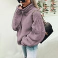 thumbnail image 3 of KZKR Womens Turtleneck Oversized Sweaters Batwing Long Sleeve Pullover Loose Chunky Knit Jumper, 3 of 4
