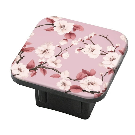 Hitch Cover Fits For 2-Inch Hitch,Beautiful Vintage Cherry Blossom Pattern On Pink Backgroundrubber Trailer Hitch Cover Tube Plug Insert,Car Exterior Accessories, Receiver Tube Hitch Plug