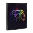 thumbnail image 2 of Stupell Industries Eclectic Rainbow Glow Gaming Controller Black Floating Frame Canvas Art, 17 x 21, by Creative Studio, 2 of 8