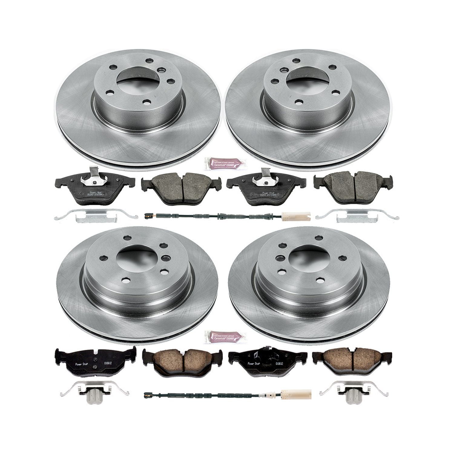 PowerStop Front and Rear Stock Replacement Brake Pad and Rotor Kit Fits: BMW Select Models KOE7025