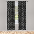 thumbnail image 3 of Ambesonne Damask Curtains, Classic Baroque Leaves, Pair of 28"x84", Dark Brown and Blue Grey, 3 of 5