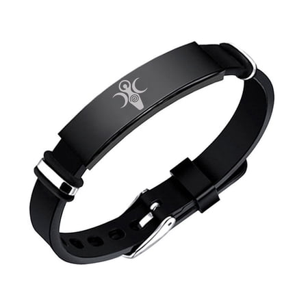 Black Magic Witchcraft Bracelet the Maiden Lunar Deity Selene Artemis Triple Moon Goddess of Fertility Silicone Bangle for Unisex Pagan Jewelry Accessories for Cosplay Party Divination