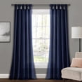 thumbnail image 5 of Lush Decor Burlap Knotted Tab Top 95" x 45" Solid Dark Linen Cotton Window Panel Pair, 5 of 11