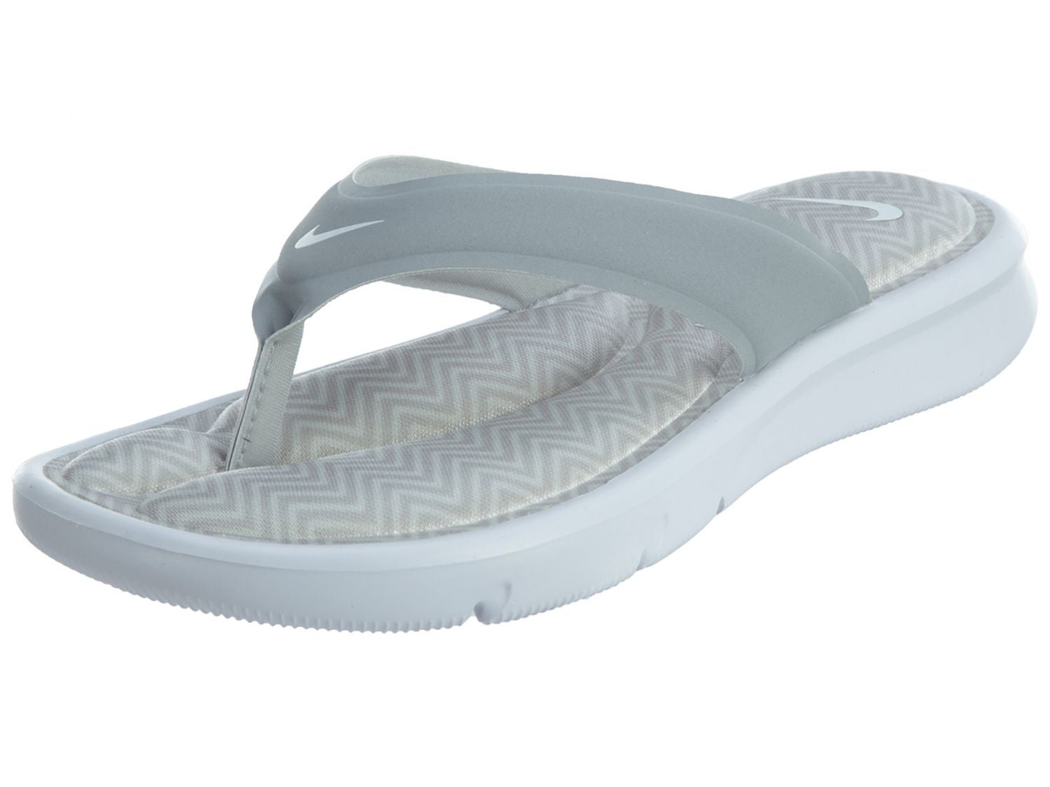 Nike Women's Wolf Grey Ultra Comfort Thong Print Sandal Flip Flops Size ...