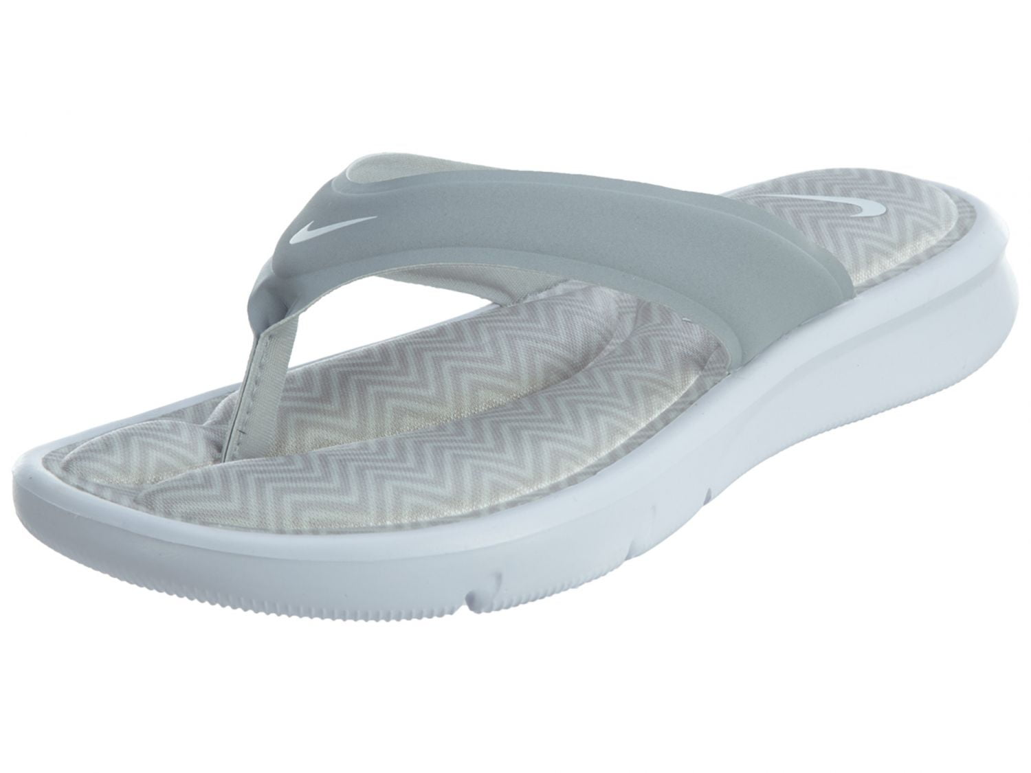 Nike Women's Wolf Grey Ultra Comfort Thong Print Sandal Flip Flops Size
