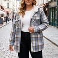 thumbnail image 6 of XUNKUSGA Jackets for Women Vintage Plaid Thickened Fleece Lined Hooded Shacket Women Casual Loose Long Sleeve Button Down Flannel Jacket Women Fall Winter Coat with Pockets, Size S, 6 of 9
