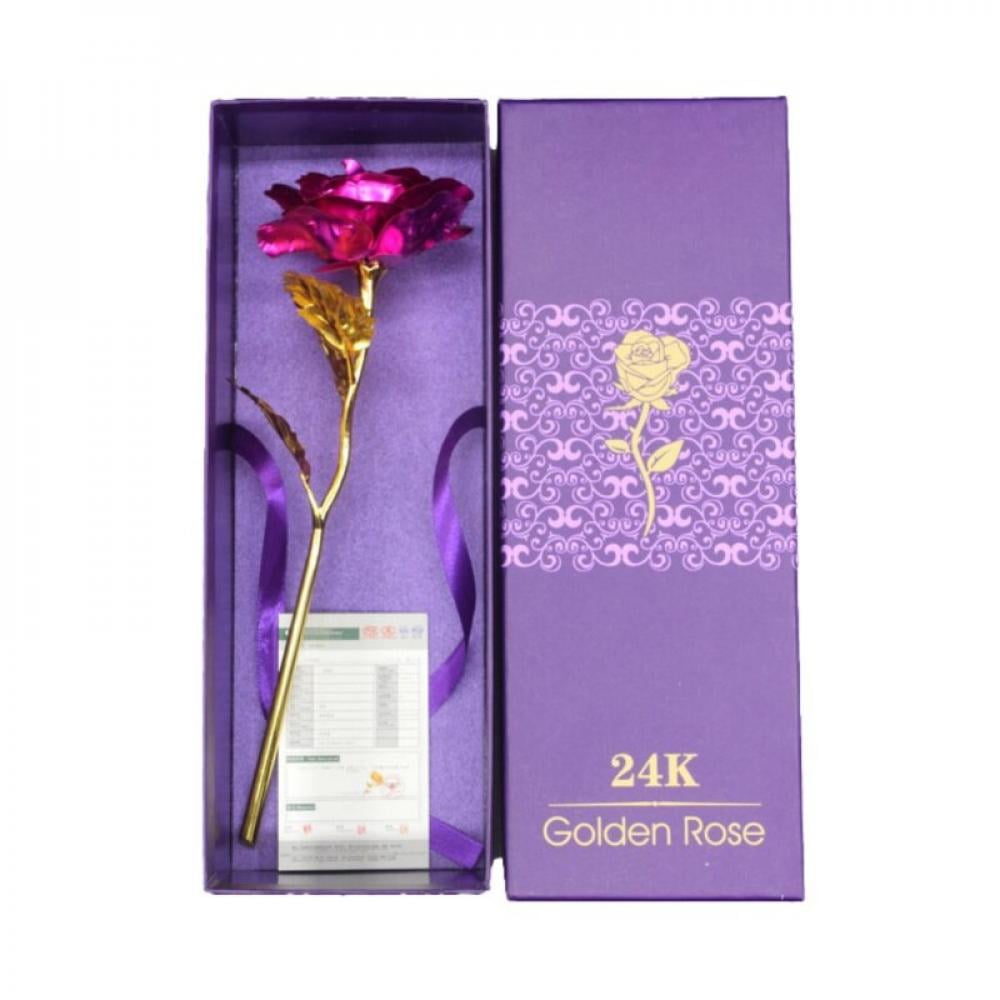 Details about   Creative Gift 24K Foil Plated Rose Gold Rose Lasts Forever Love Wedding Decor 