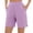Purple, variant on Bloomae Womens Yoga Shorts Loose Comfy Stretchy Lounge Bermuda Shorts Lightweight Side Slit Athletic Work Business Short Pants with Pockets