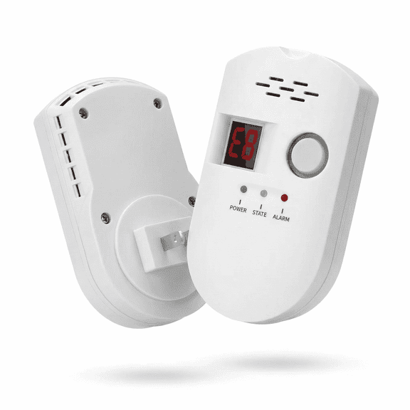Topkech AC Plug-in Combustible Gas Monitor with Digital LED Display and 85dB Audio Alarm