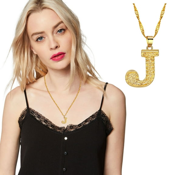 26 English Letter Name Pendant Necklace - Trendy Women's Fashion Jewelry with Customizable Alphabet Design