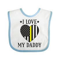 Inktastic Dispatcher Daddy Gold Line Emergency Boys or Girls Baby Bib
