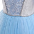 thumbnail image 6 of FYMNSI Girls Princess Halloween Costume Fancy Dress Kids Carnival Christmas Birthday Party Book Week Cosplay Tulle Dress with Accessories 5-7 Years Ocean Blue, 6 of 8