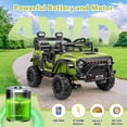 thumbnail image 3 of Farmdex 4WD 24V Ride on Toys with Remote Control, 2 XL Seaters, 9AH Electric Battery Powered Toys Car w/ 4 Wheels Spring Suspension, Bluetooth Music, LED Lights, 3 Speeds, Green, 3 of 11