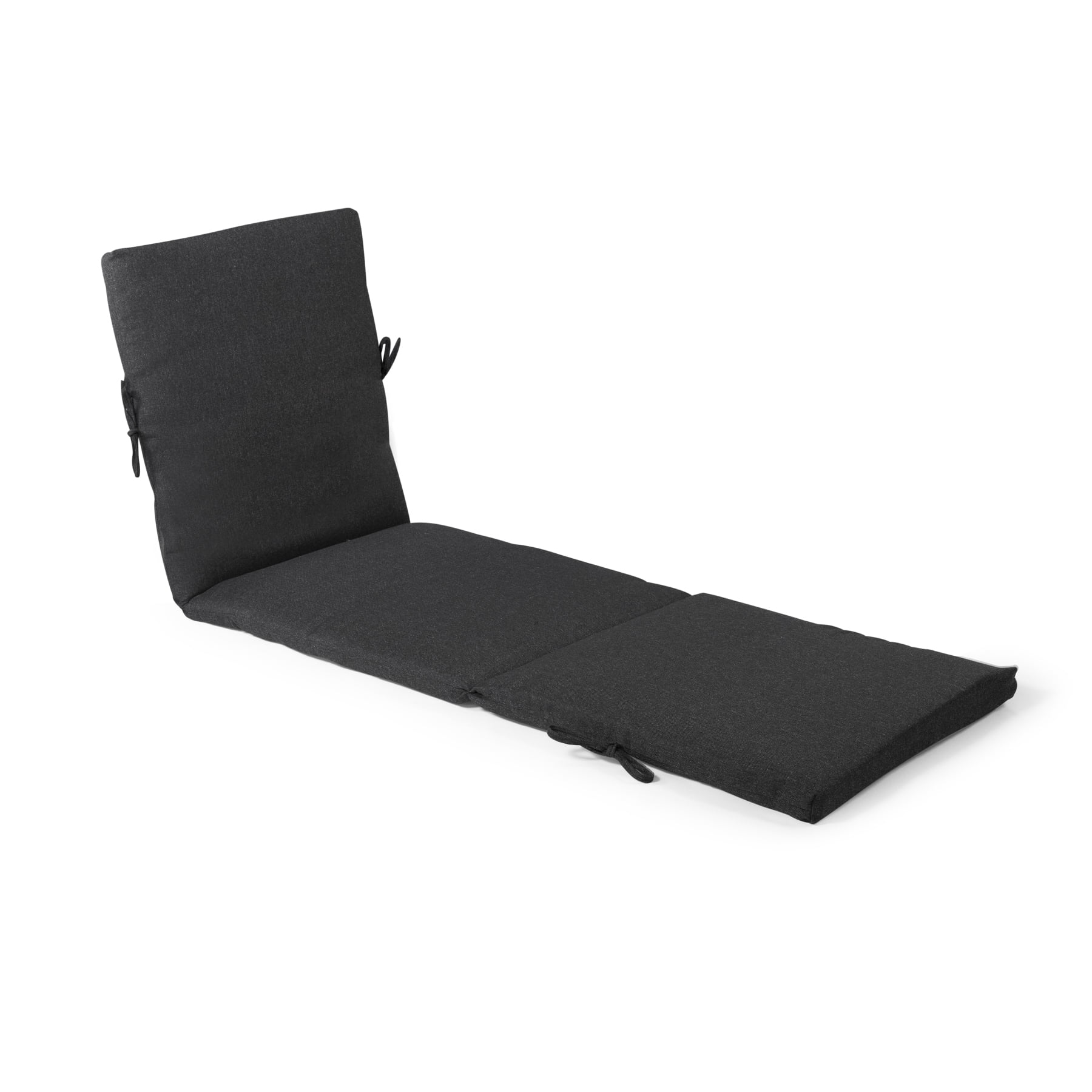 Decor Therapy 22" x 77" Black Solid Print Rectangle Chaise Lounge