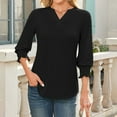 thumbnail image 4 of Mashaouyo Women's 2025 Fashion Tops 3/4 Length Sleeve Business Casual Blouses Summer Tees Shirts, 4 of 8