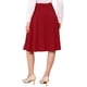 thumbnail image 3 of Falda midi plisada A-Line Inspire Chic para mujeres, falda de trabajo vintage de cintura alta, falda de negocios M roja, 3 of 6