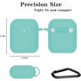 thumbnail image 4 of For Airpods Case Compatible With Airpods 1 & 2 Front-Led Visible Case Cover Skin With Carabiner Scratch-Resistant Case-Mint Green, 4 of 6