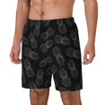 thumbnail image 1 of Balery White Pineapples Bañador para hombre, shorts de playa de secado rápido con entrepierna y forro de compresión-Small, 1 of 6