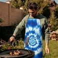 thumbnail image 4 of Blue White Tie Dye Spiral Pattern Apron-Garden Aprons for Women with Pockets-Cotton Linen Waterproof Kitchen Cooking Gardening Aprons Adjustable for Kitchen,Cooking,BBQ and Salon 33x27 Inch, 4 of 7