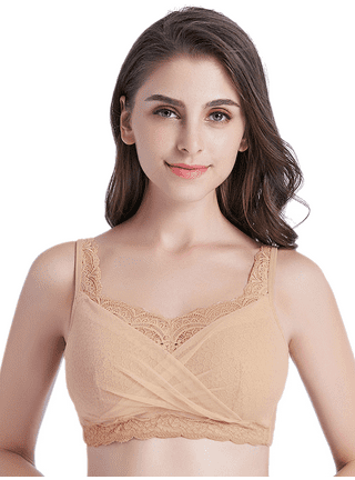 BIMEI Mastectomy Bra with Pockets for Breast Prosthesis Women's Full  Coverage Wirefree Everyday Bra 8999,Beige,36A