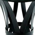 thumbnail image 3 of Benjara Glass Top End Table with Metal Ribbon Hourglass Style Base, Black, 3 of 5