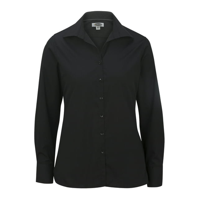 EDWARDS Women's' LIGHTWEIGHT OPEN NECK POPLIN BLOUSE-LONG SLEEVE--5295