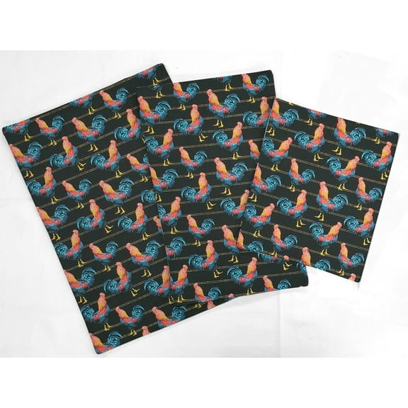Roosters Countertop Appliance Slider Mats by Penny's Needful Things (Black) 3-Pack