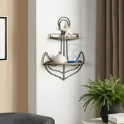Danya B. Adjustable Foldable Two-Tier Anchor Decorative Wall Shelf